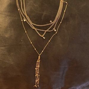 Gorgeous Gold Long, Layered Statement Necklace